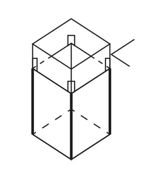 Big Bag in Abmessungen 91x91x110